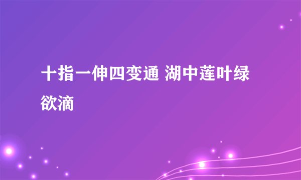 十指一伸四变通 湖中莲叶绿欲滴