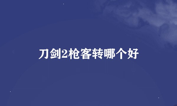 刀剑2枪客转哪个好