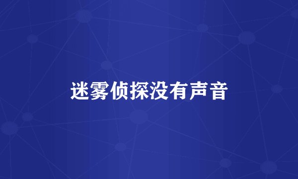 迷雾侦探没有声音