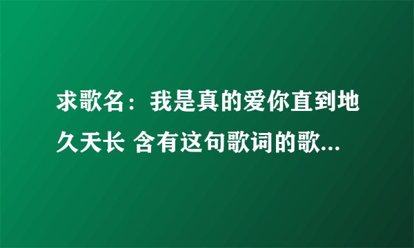 求歌名：我是真的爱你直到地久天长 含有这句歌词的歌名是什么？跪求！