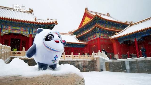 男子带冰墩墩打卡雪中故宫被围观，当时的游客们是什么反应？