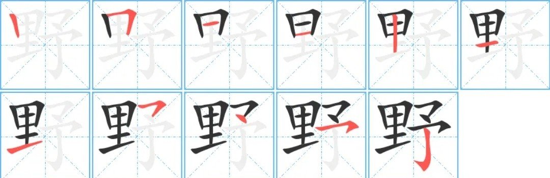 野字的笔顺