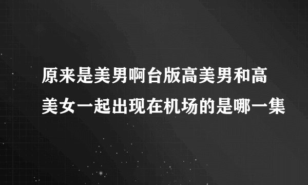 原来是美男啊台版高美男和高美女一起出现在机场的是哪一集