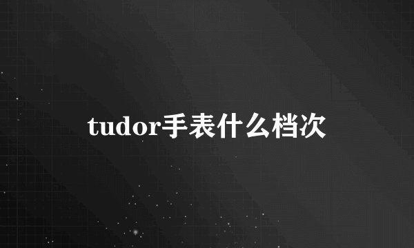 tudor手表什么档次