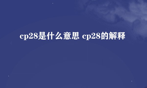 cp28是什么意思 cp28的解释
