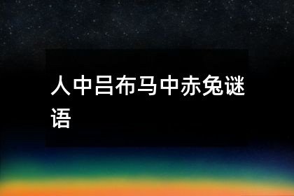 人中吕布马中赤兔打一成语