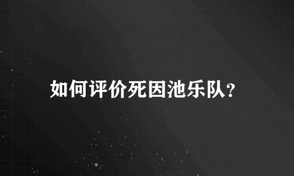 如何评价死因池乐队？