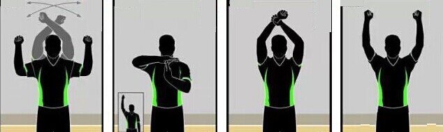 篮球比赛双方犯规的裁判手势什么？