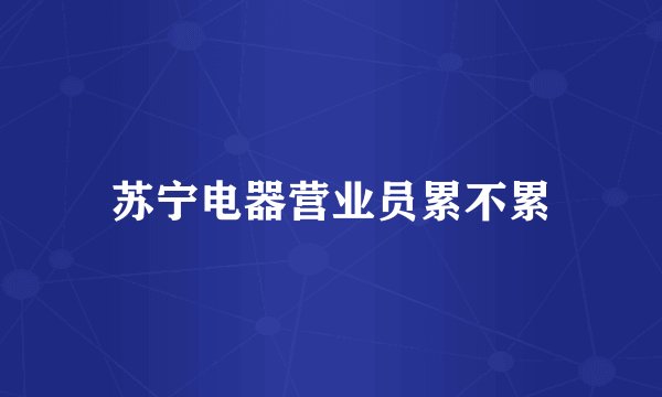 苏宁电器营业员累不累