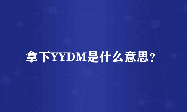 拿下YYDM是什么意思？