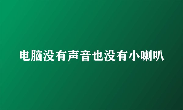 电脑没有声音也没有小喇叭