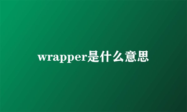 wrapper是什么意思