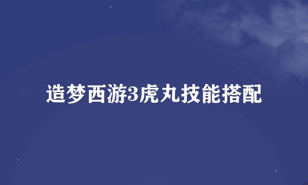 造梦西游3虎丸技能搭配