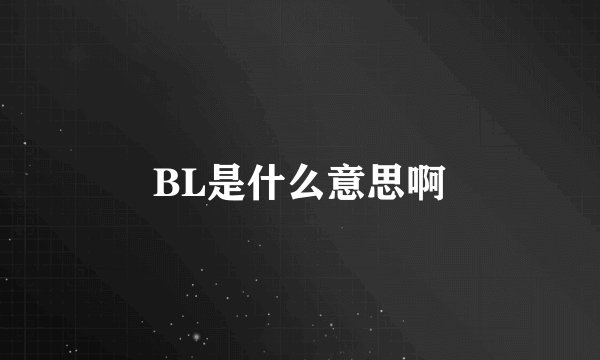 BL是什么意思啊