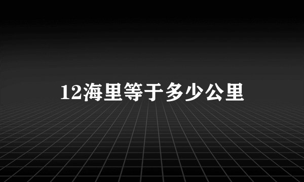 12海里等于多少公里