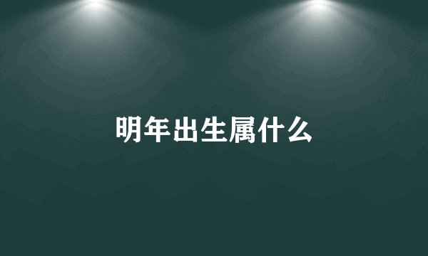 明年出生属什么