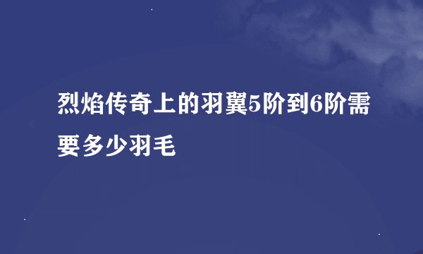 烈焰传奇上的羽翼5阶到6阶需要多少羽毛