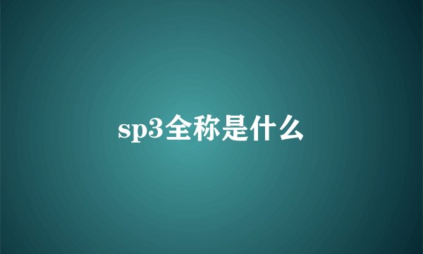 sp3全称是什么