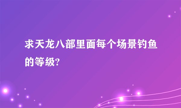 求天龙八部里面每个场景钓鱼的等级?