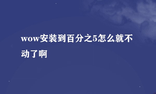 wow安装到百分之5怎么就不动了啊