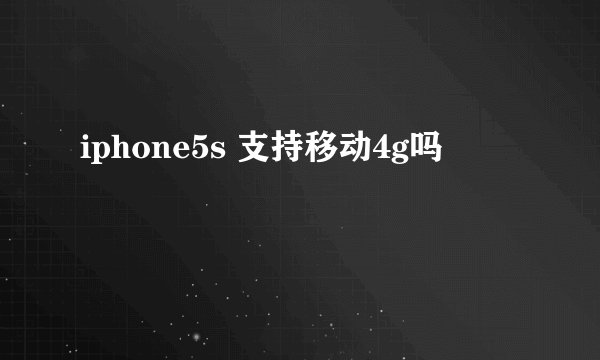 iphone5s 支持移动4g吗