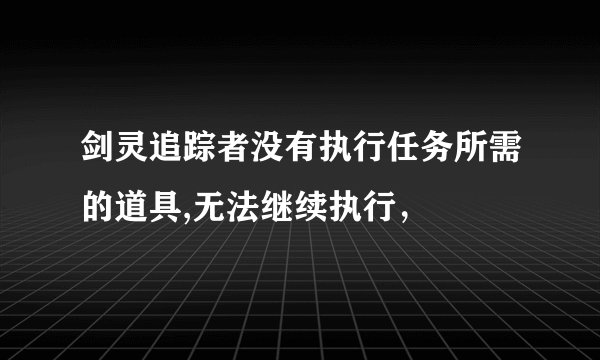 剑灵追踪者没有执行任务所需的道具,无法继续执行，