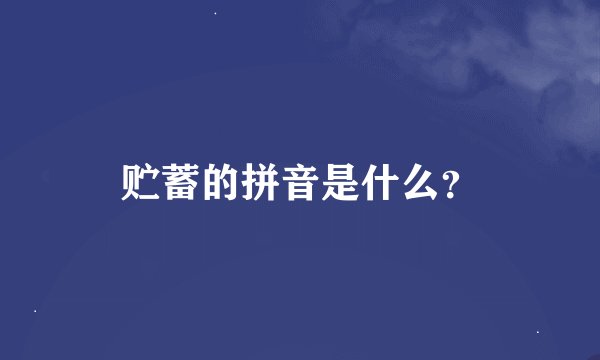 贮蓄的拼音是什么？