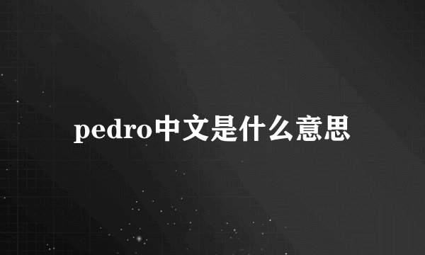 pedro中文是什么意思