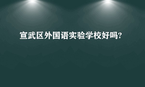 宣武区外国语实验学校好吗?