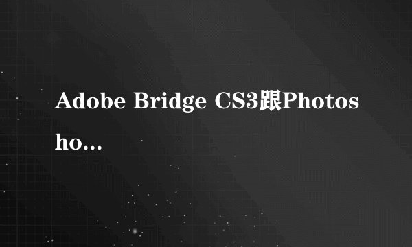 Adobe Bridge CS3跟Photoshop CS3关联问题。
