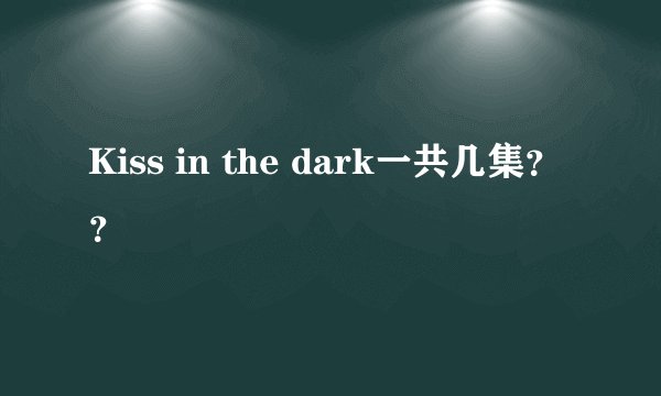 Kiss in the dark一共几集？？