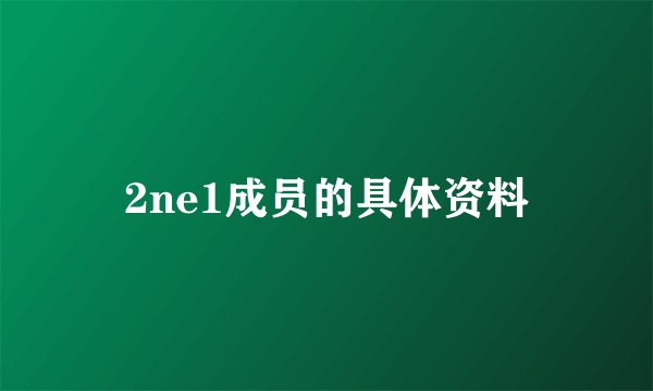 2ne1成员的具体资料