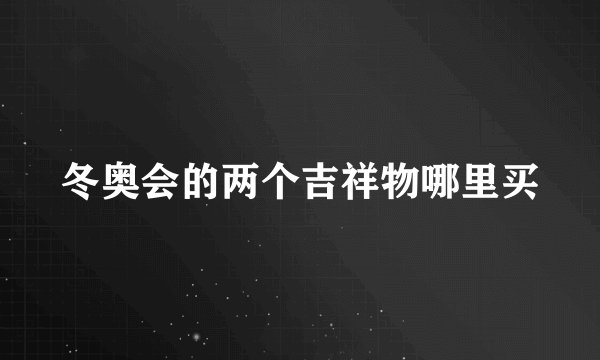 冬奥会的两个吉祥物哪里买