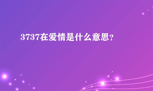 3737在爱情是什么意思？