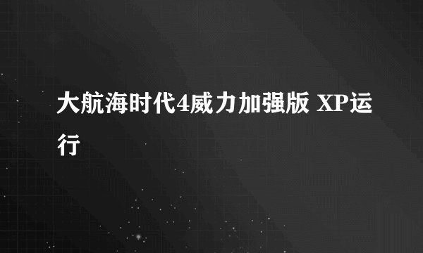 大航海时代4威力加强版 XP运行