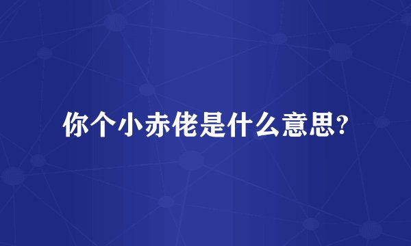 你个小赤佬是什么意思?