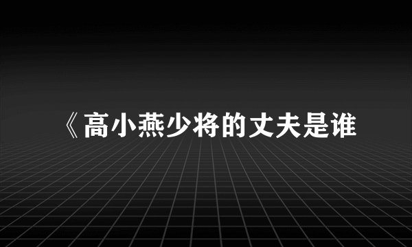 《高小燕少将的丈夫是谁