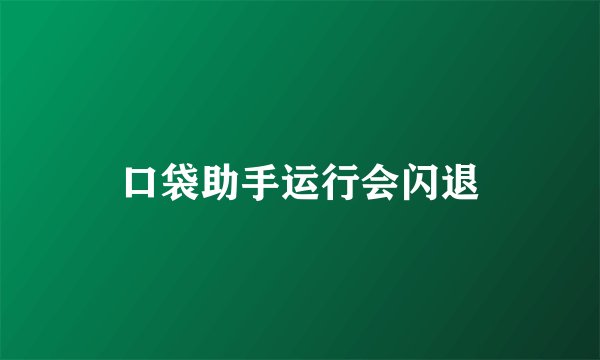 口袋助手运行会闪退