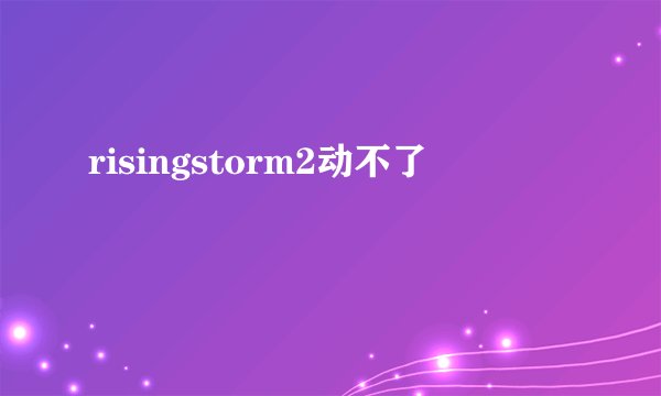 risingstorm2动不了
