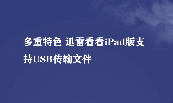 多重特色 迅雷看看iPad版支持USB传输文件