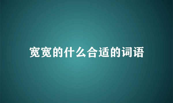 宽宽的什么合适的词语