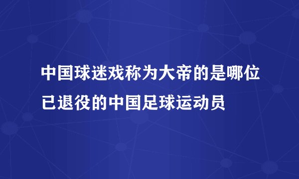 中国球迷戏称为大帝的是哪位已退役的中国足球运动员