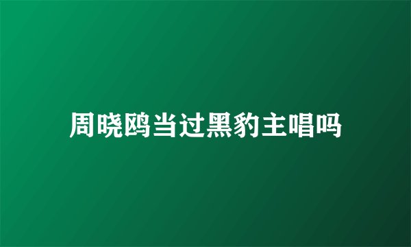 周晓鸥当过黑豹主唱吗