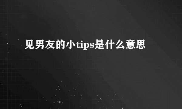 见男友的小tips是什么意思