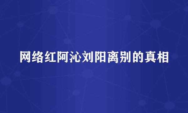 网络红阿沁刘阳离别的真相
