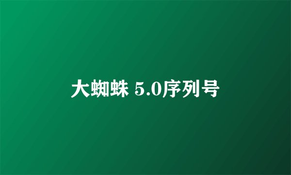 大蜘蛛 5.0序列号