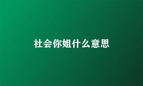 社会你姐什么意思