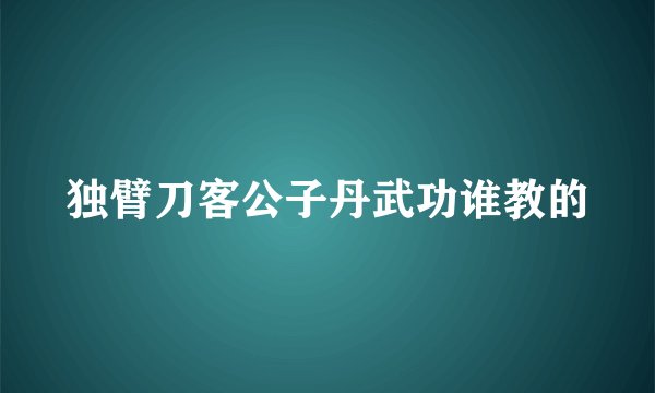 独臂刀客公子丹武功谁教的