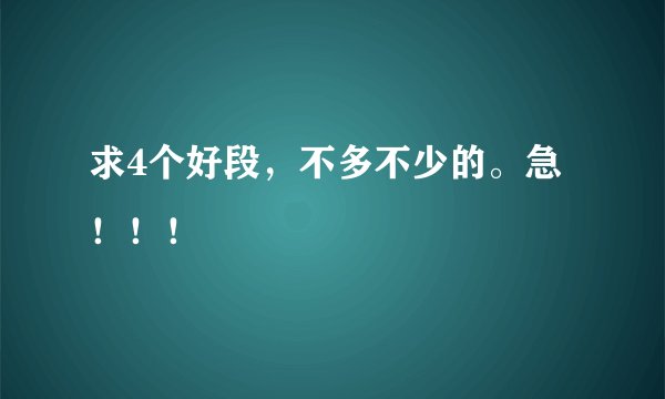 求4个好段，不多不少的。急！！！