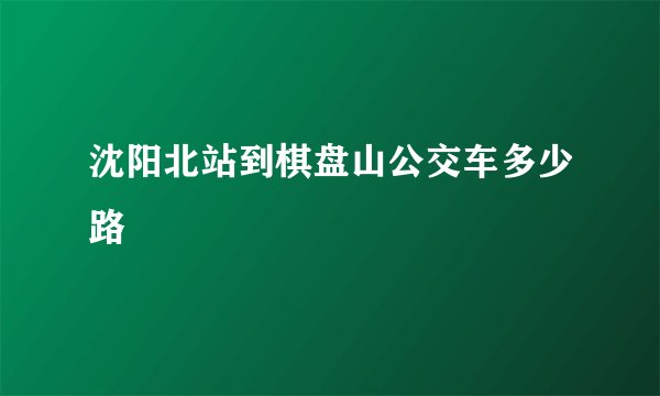 沈阳北站到棋盘山公交车多少路